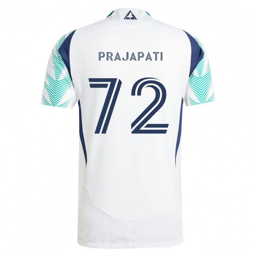 Danxen Criança Camisola Aarin Prajapati #72 Branco Azul Marinho Verde Claro Alternativa 2026/27 Camisa