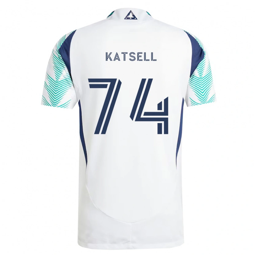 Danxen Criança Camisola Levi Katsell #74 Branco Azul Marinho Verde Claro Alternativa 2026/27 Camisa