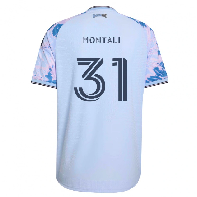 Danxen Criança Camisola Francesco Montali #31 Azul Real Branco Preto Alternativa 2026/27 Camisa