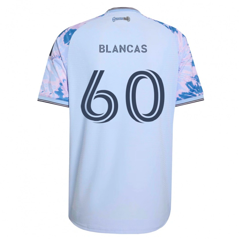 Danxen Criança Camisola Eduardo Blancas #60 Azul Real Branco Preto Alternativa 2026/27 Camisa