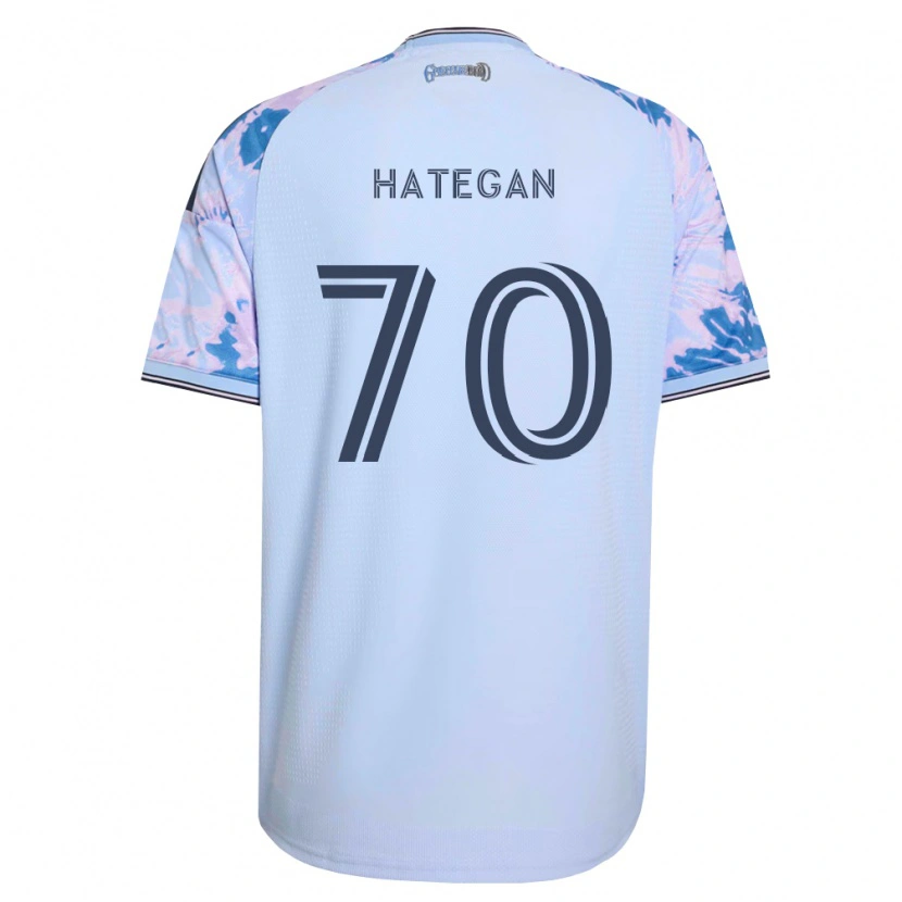 Danxen Criança Camisola Roberto Hategan #70 Azul Real Branco Preto Alternativa 2026/27 Camisa