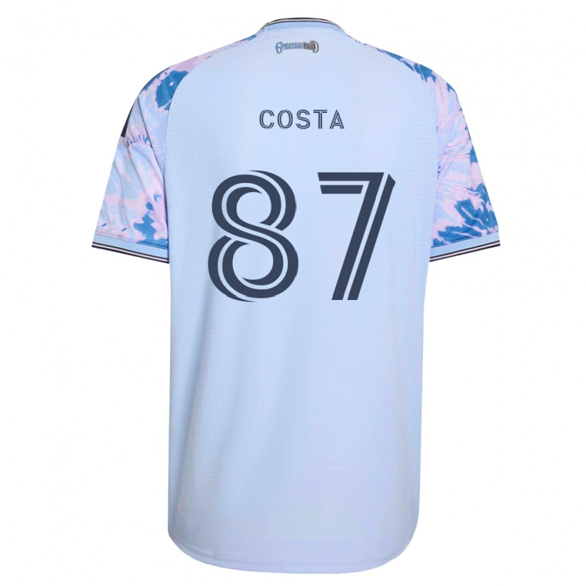Danxen Criança Camisola Vítor Costa #87 Azul Real Branco Preto Alternativa 2026/27 Camisa
