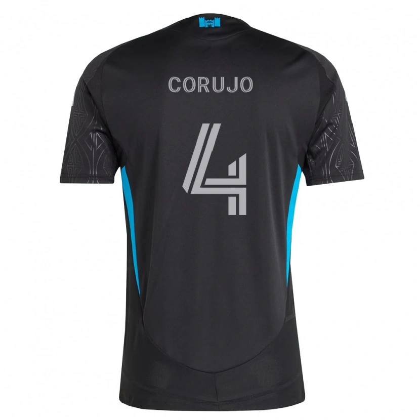 Danxen Criança Camisola Guzmán Corujo #4 Preto Branco Azul Celeste Alternativa 2026/27 Camisa