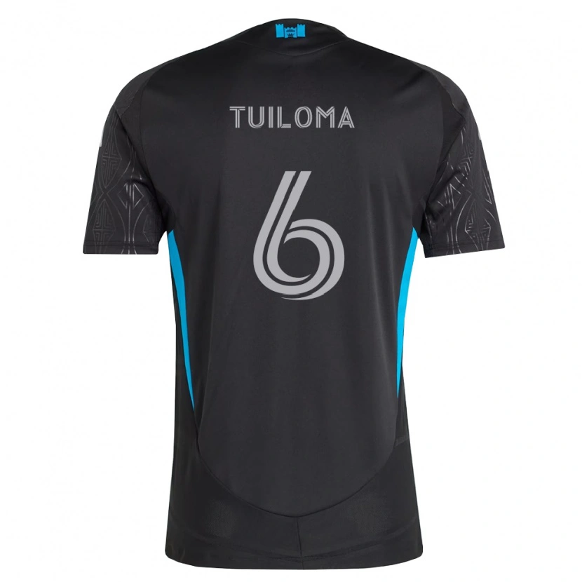 Danxen Criança Camisola Bill Tuiloma #6 Preto Branco Azul Celeste Alternativa 2026/27 Camisa