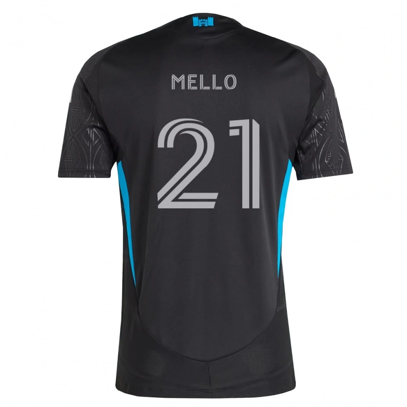 Danxen Criança Camisola Vinicius Mello #21 Preto Branco Azul Celeste Alternativa 2026/27 Camisa