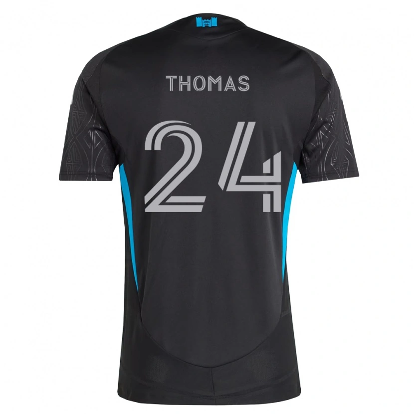 Danxen Criança Camisola Mikah Thomas #24 Preto Branco Azul Celeste Alternativa 2026/27 Camisa