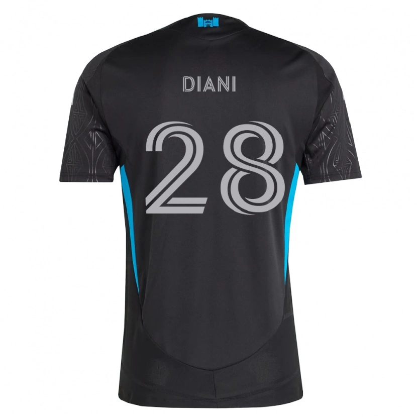 Danxen Criança Camisola Djibril Diani #28 Preto Branco Azul Celeste Alternativa 2026/27 Camisa