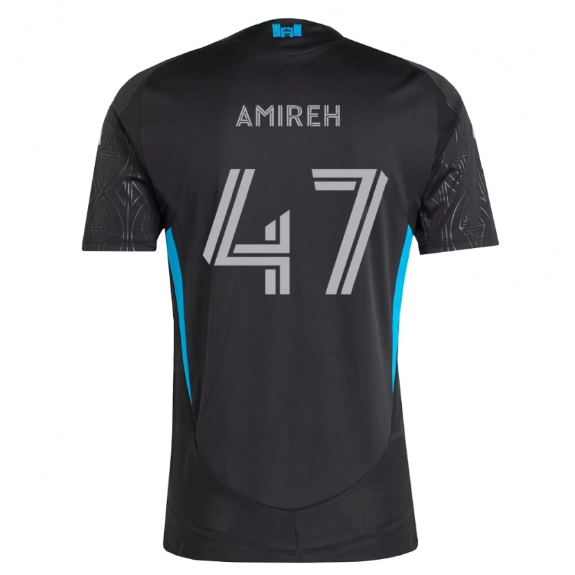 Danxen Criança Camisola Adam Amireh #47 Preto Branco Azul Celeste Alternativa 2026/27 Camisa