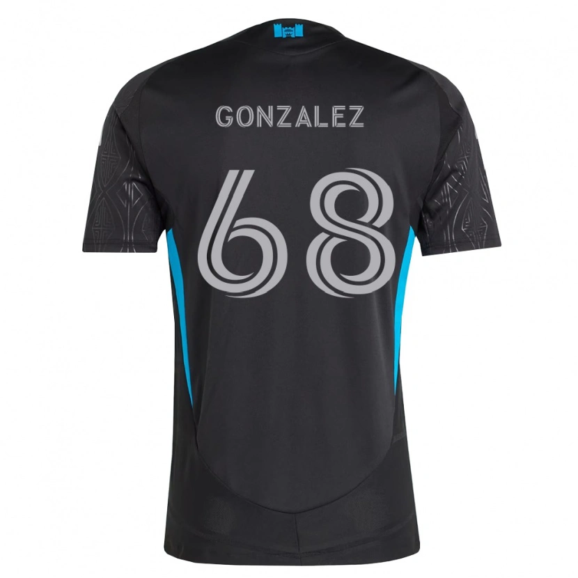 Danxen Criança Camisola Carlos Gonzalez #68 Preto Branco Azul Celeste Alternativa 2026/27 Camisa