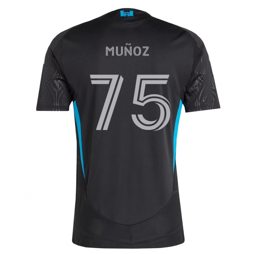 Danxen Criança Camisola Jeremiah Muñoz #75 Preto Branco Azul Celeste Alternativa 2026/27 Camisa