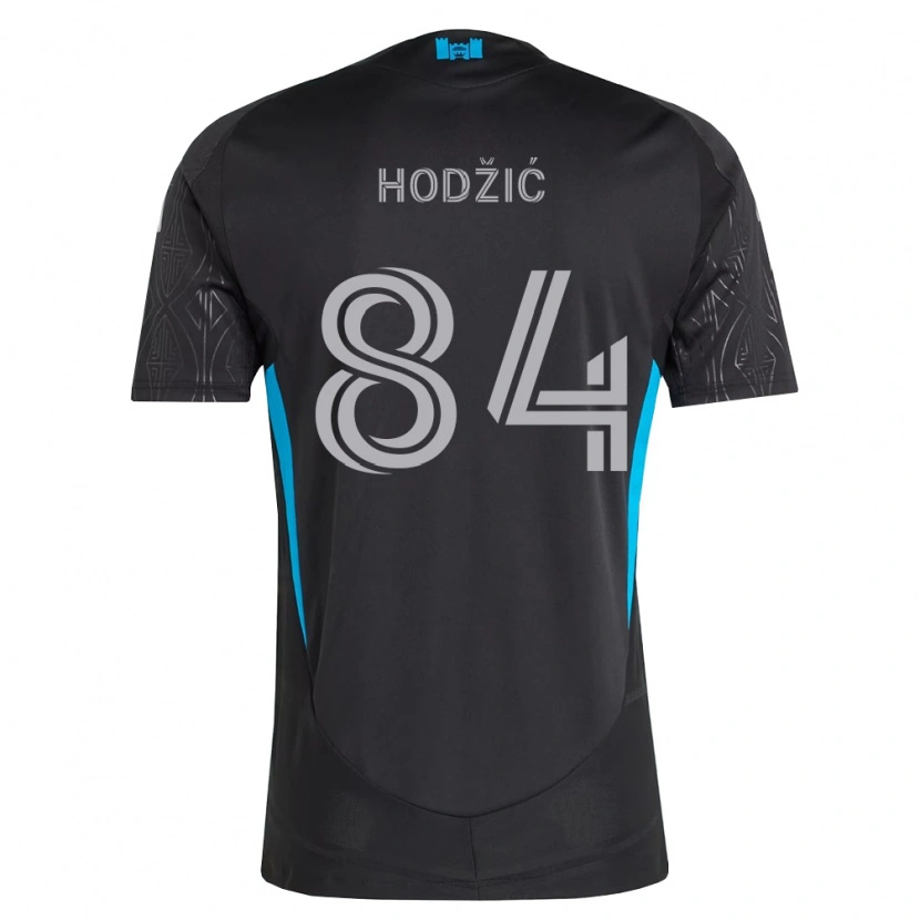 Danxen Criança Camisola Amil Hodžić #84 Preto Branco Azul Celeste Alternativa 2026/27 Camisa