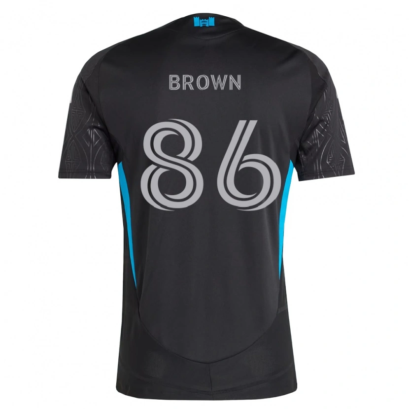 Danxen Criança Camisola Daniel Brown #86 Preto Branco Azul Celeste Alternativa 2026/27 Camisa