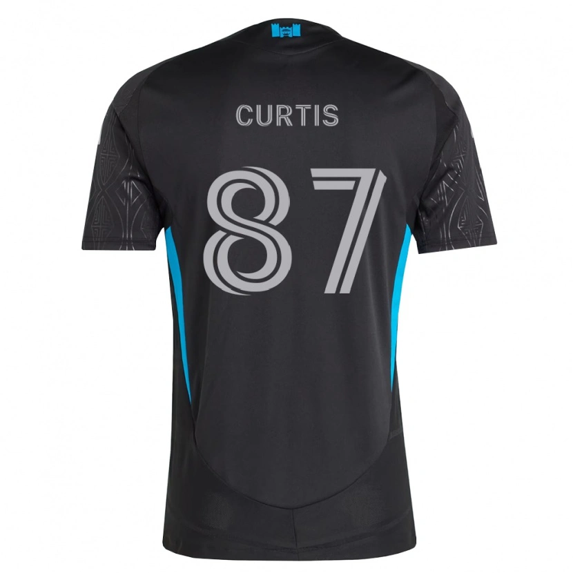 Danxen Criança Camisola Ethan Curtis #87 Preto Branco Azul Celeste Alternativa 2026/27 Camisa