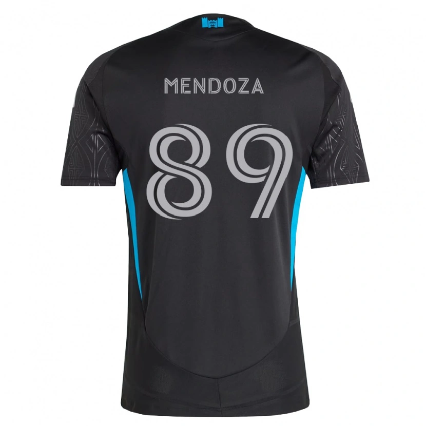 Danxen Criança Camisola Adrián Mendoza #89 Preto Branco Azul Celeste Alternativa 2026/27 Camisa