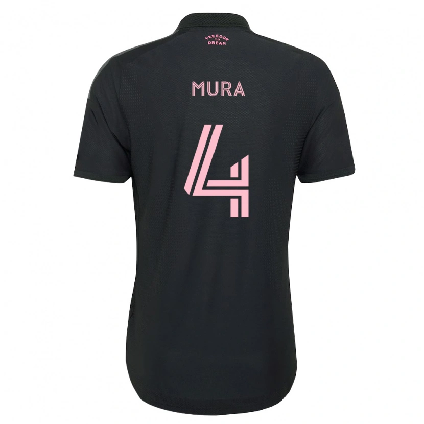 Danxen Criança Camisola Facundo Mura #4 Rosa Preto Branco Alternativa 2026/27 Camisa