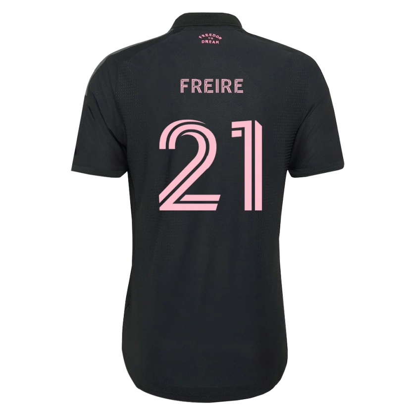 Danxen Criança Camisola Nicolas Freire #21 Rosa Preto Branco Alternativa 2026/27 Camisa