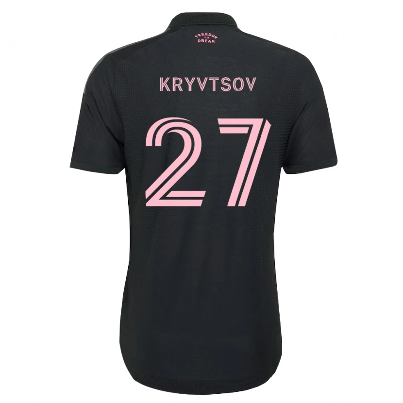 Danxen Criança Camisola Sergiy Kryvtsov #27 Rosa Preto Branco Alternativa 2026/27 Camisa