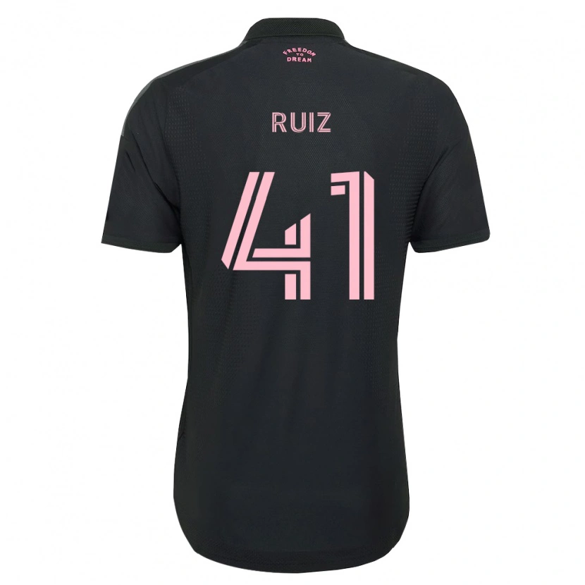 Danxen Criança Camisola David Ruíz #41 Rosa Preto Branco Alternativa 2026/27 Camisa