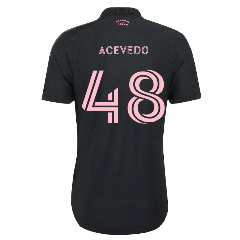 Danxen Criança Camisola Matías Acevedo #48 Rosa Preto Branco Alternativa 2026/27 Camisa