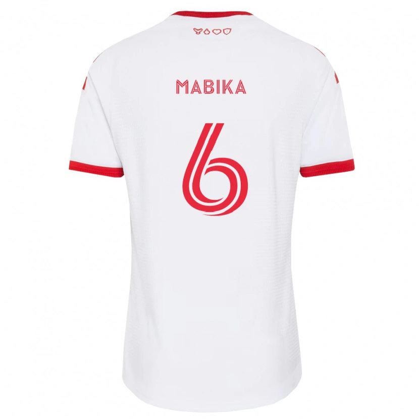 Danxen Criança Camisola Aimé Mabika #6 Branco Vermelho Preto Alternativa 2026/27 Camisa