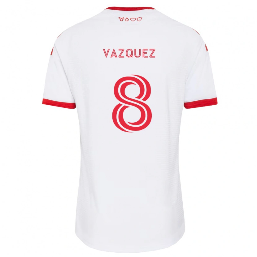 Danxen Criança Camisola Víctor Vázquez #8 Branco Vermelho Preto Alternativa 2026/27 Camisa