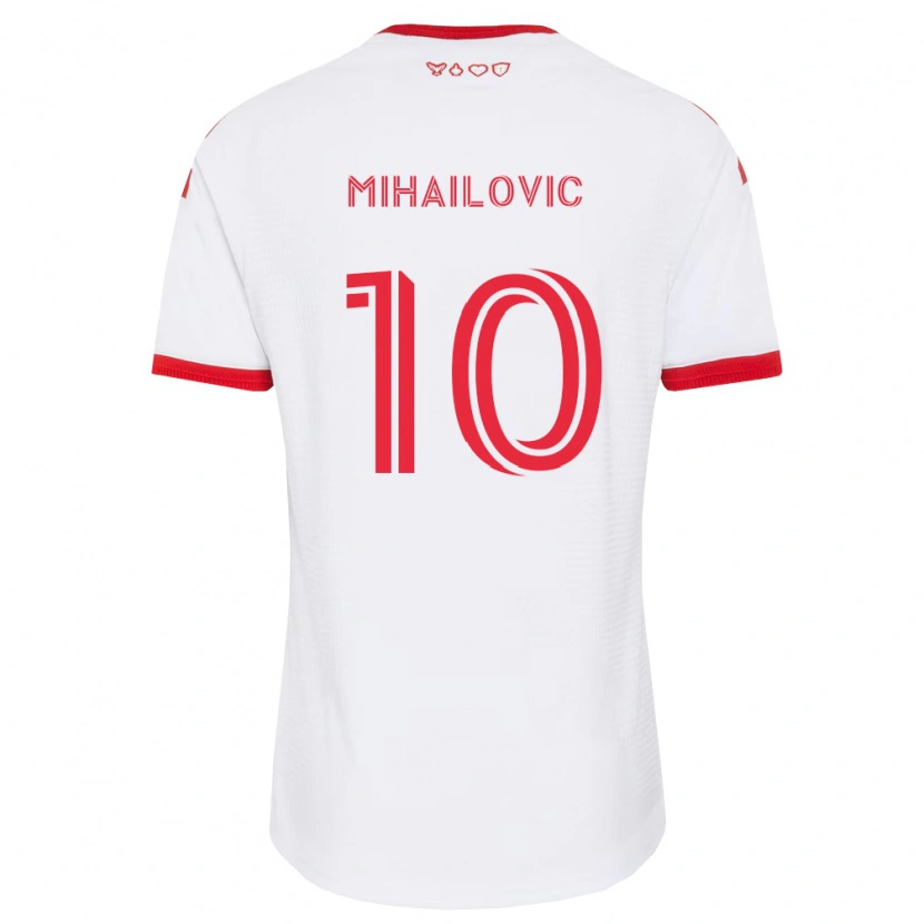 Danxen Criança Camisola Djordje Mihailovic #10 Branco Vermelho Preto Alternativa 2026/27 Camisa