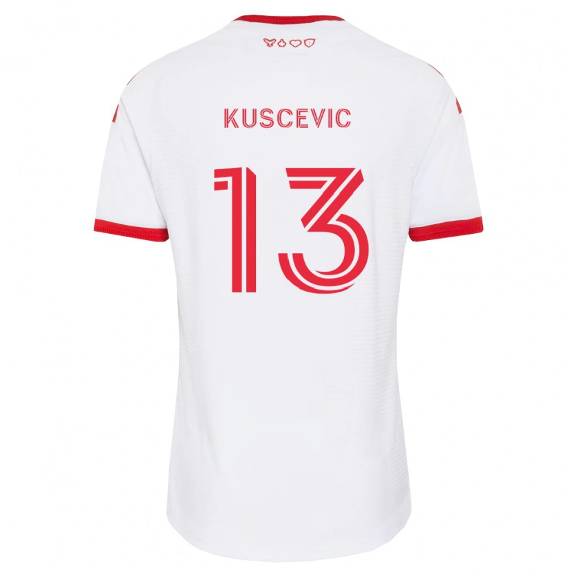 Danxen Criança Camisola Benjamín Kuscevic #13 Branco Vermelho Preto Alternativa 2026/27 Camisa