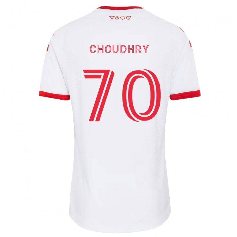 Danxen Criança Camisola Benjamin Choudhry #70 Branco Vermelho Preto Alternativa 2026/27 Camisa