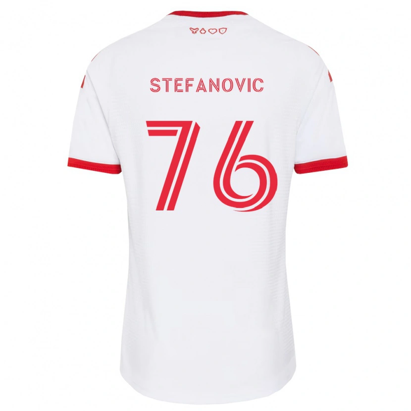 Danxen Criança Camisola Lazar Stefanović #76 Branco Vermelho Preto Alternativa 2026/27 Camisa