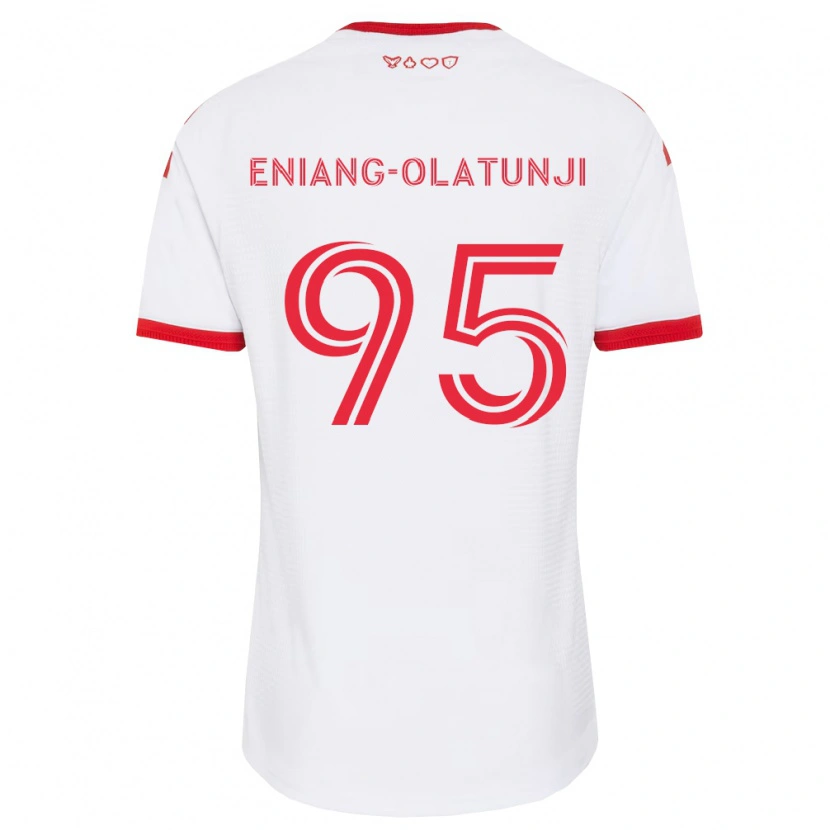 Danxen Criança Camisola Daniel Eniang-Olatunji #95 Branco Vermelho Preto Alternativa 2026/27 Camisa