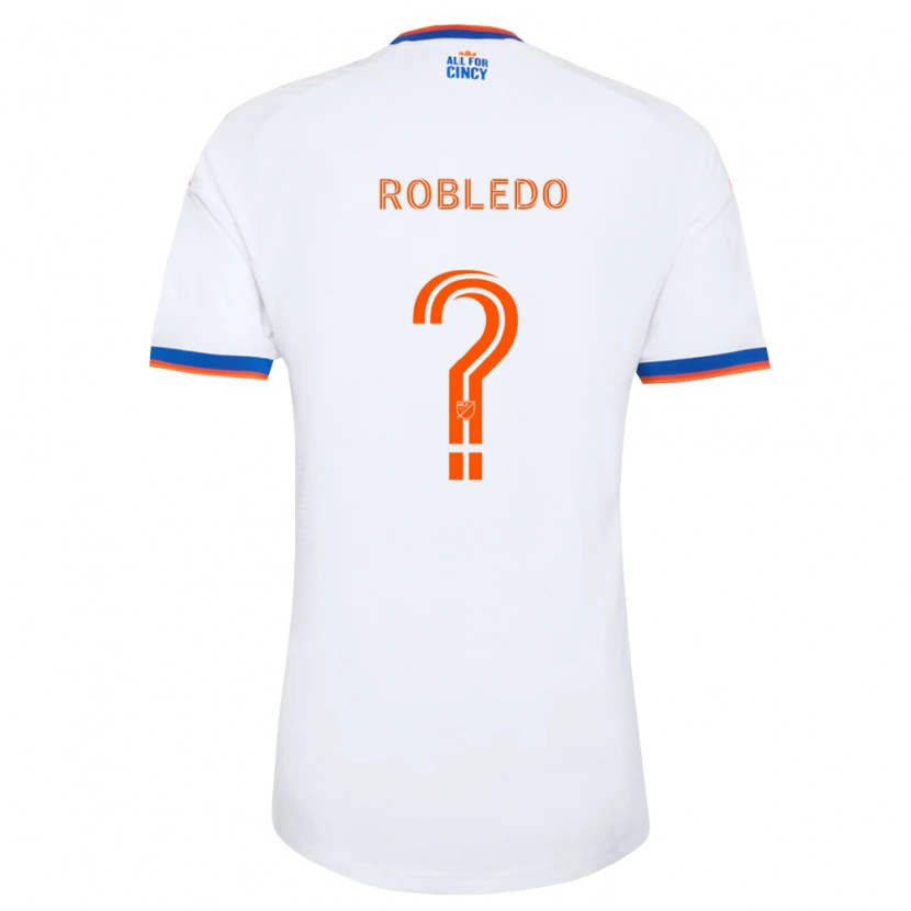 Danxen Criança Camisola Harrison Robledo #0 Branco Azul Marinho Laranja Alternativa 2026/27 Camisa