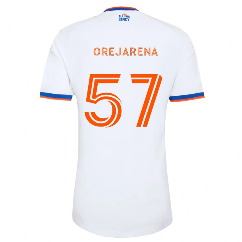 Danxen Criança Camisola Leo Orejarena #57 Branco Azul Marinho Laranja Alternativa 2026/27 Camisa