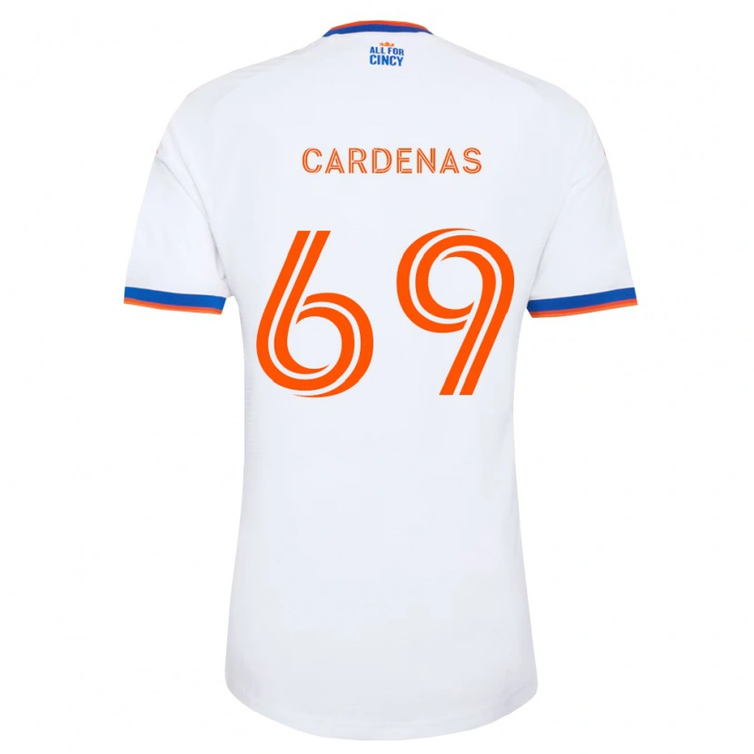 Danxen Criança Camisola Jared Cardenas #69 Branco Azul Marinho Laranja Alternativa 2026/27 Camisa