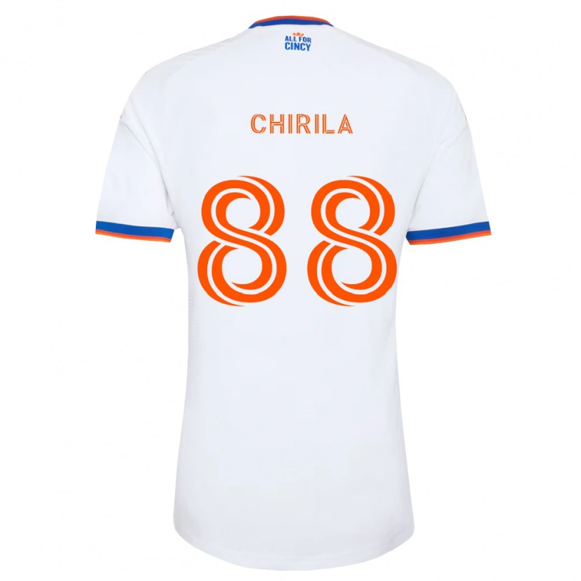 Danxen Criança Camisola Andrei Chirilă #88 Branco Azul Marinho Laranja Alternativa 2026/27 Camisa