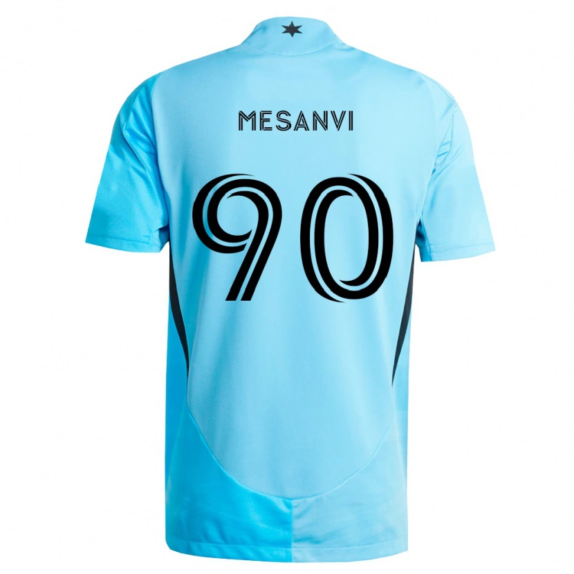 Danxen Criança Camisola Loïc Mesanvi #90 Azul Claro Preto Alternativa 2026/27 Camisa