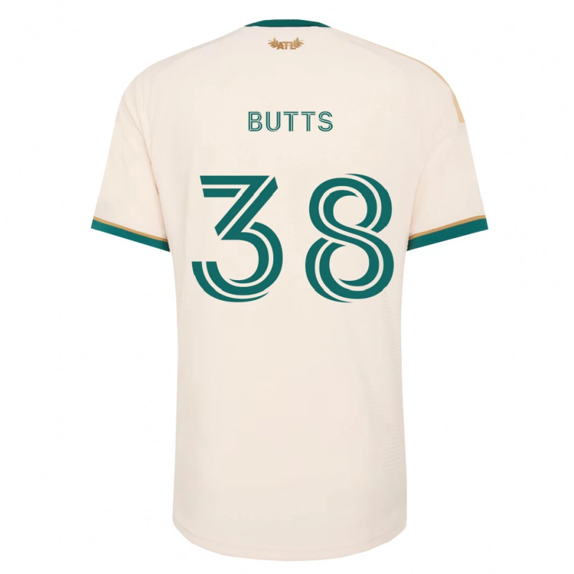 Danxen Criança Camisola Liam Butts #38 Verde Champanhe Alternativa 2026/27 Camisa