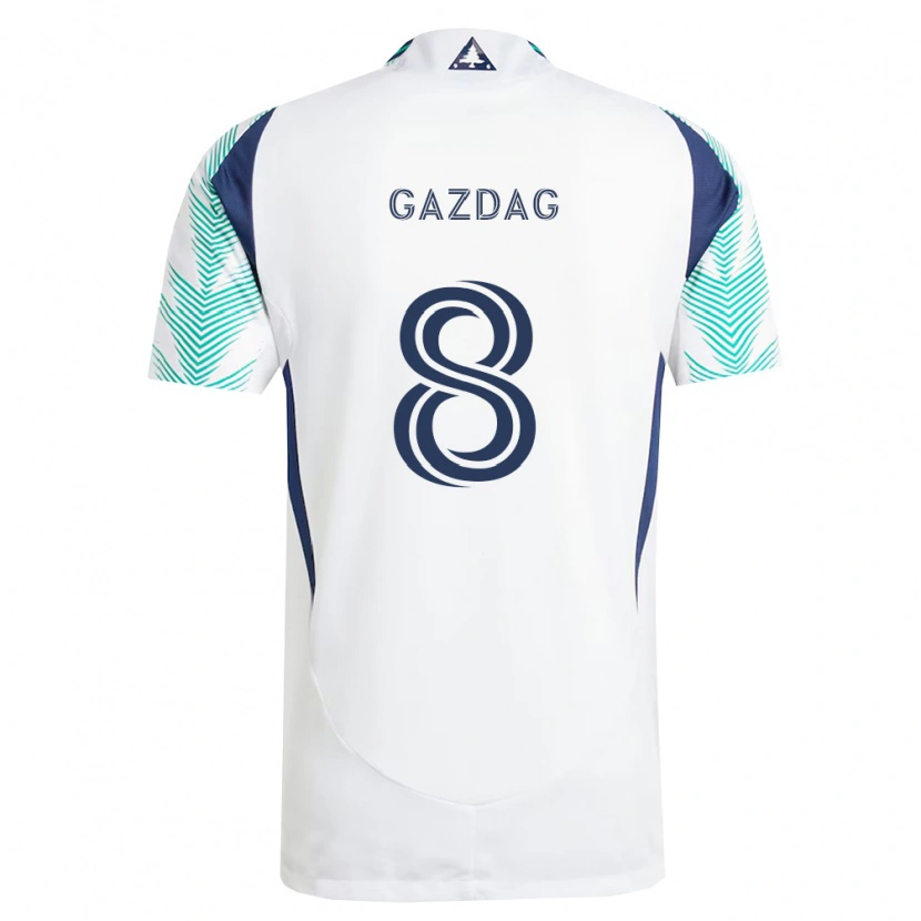 Danxen Criança Camisola Dániel Gazdag #8 Branco Azul Marinho Verde Claro Alternativa 2026/27 Camisa