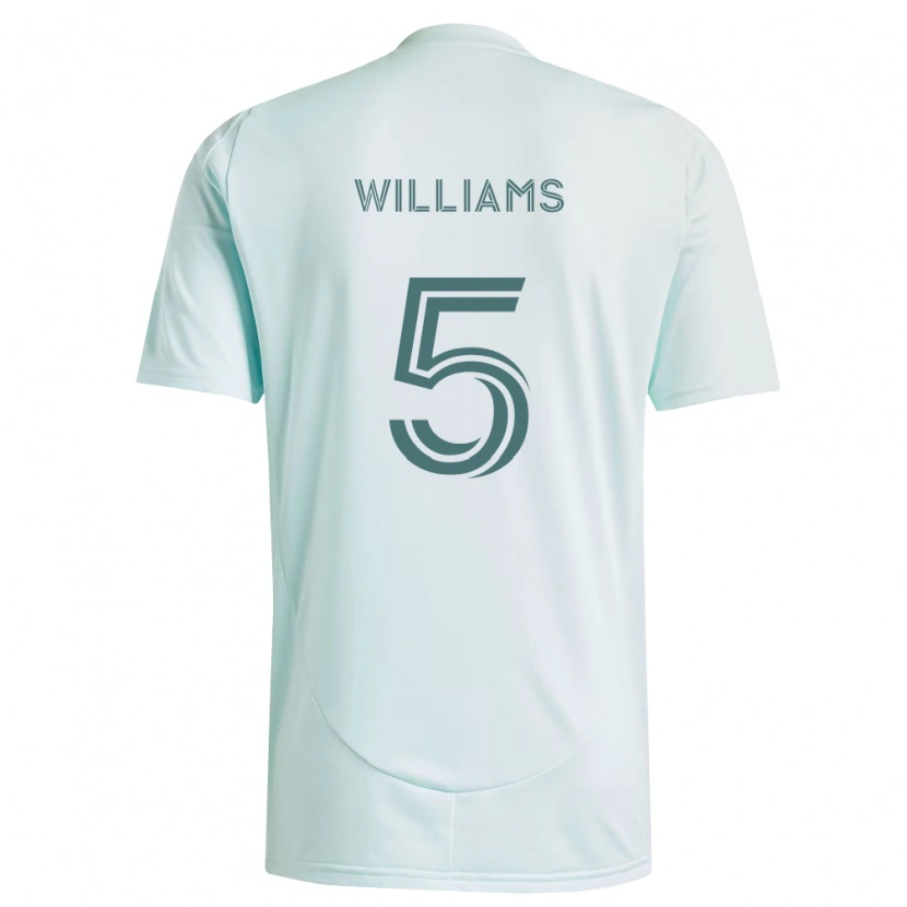 Danxen Criança Camisola Loïc Williams #5 Branco Verde Claro Alternativa 2026/27 Camisa