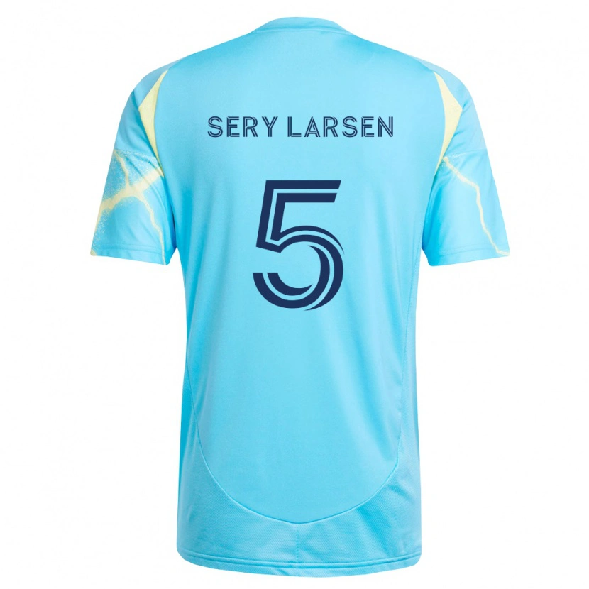 Danxen Criança Camisola Japhet Sery Larsen #5 Azul Claro Preto Amarelo Claro Alternativa 2026/27 Camisa