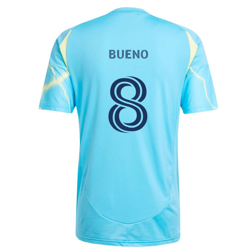 Danxen Criança Camisola Jesús Bueno #8 Azul Claro Preto Amarelo Claro Alternativa 2026/27 Camisa