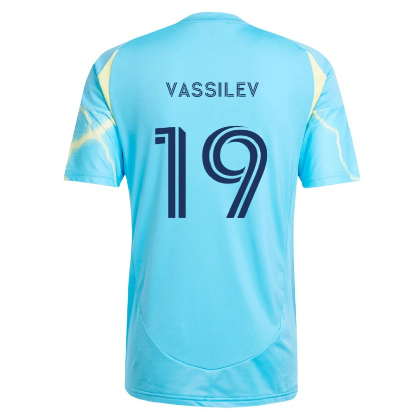 Danxen Criança Camisola Indiana Vassilev #19 Azul Claro Preto Amarelo Claro Alternativa 2026/27 Camisa