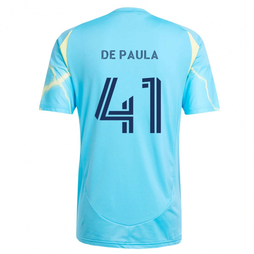 Danxen Criança Camisola Matheus De Paula #41 Azul Claro Preto Amarelo Claro Alternativa 2026/27 Camisa