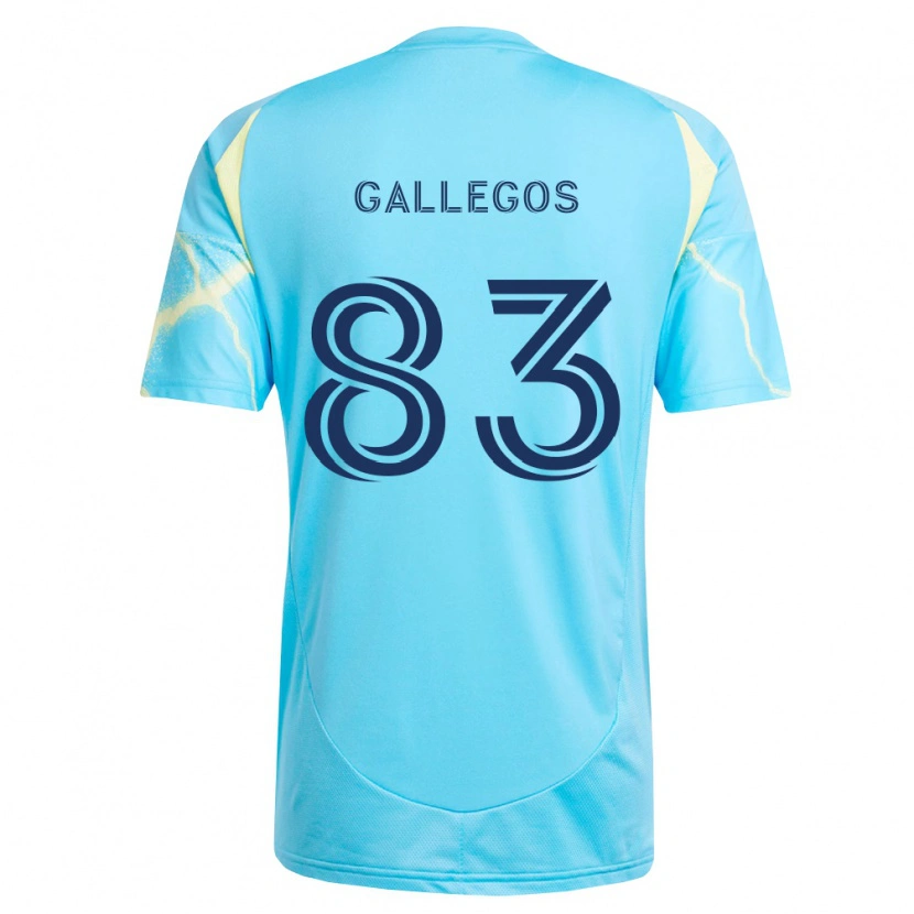 Danxen Criança Camisola Mateo Gallegos #83 Azul Claro Preto Amarelo Claro Alternativa 2026/27 Camisa