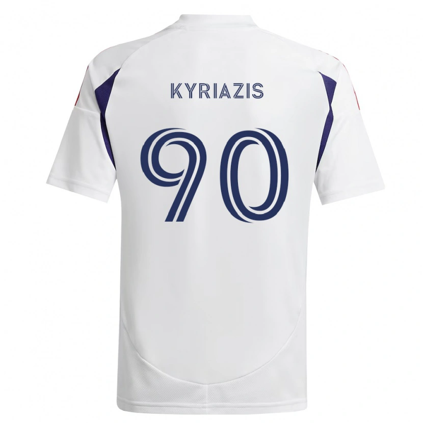 Danxen Criança Camisola Konstantinos Kyriazis #90 Azul Real Vermelho Marrom Alternativa 2026/27 Camisa