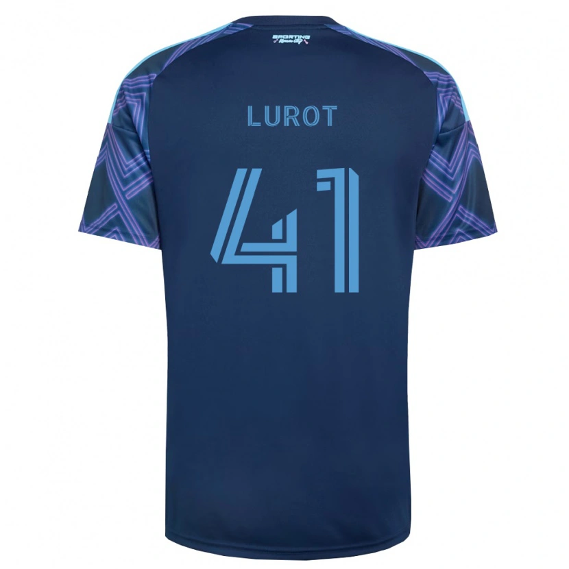 Danxen Criança Camisola Pierre Lurot #41 Azul Real Roxo Alternativa 2026/27 Camisa