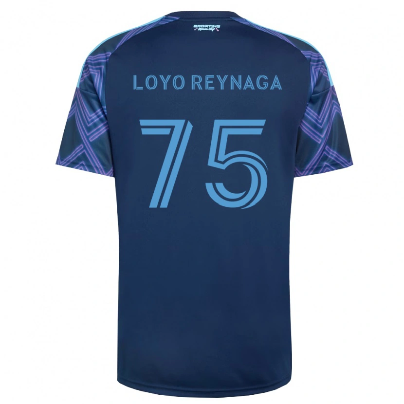 Danxen Criança Camisola Zamir Loyo Reynaga #75 Azul Real Roxo Alternativa 2026/27 Camisa