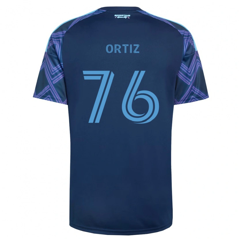 Danxen Criança Camisola Johann Ortiz #76 Azul Real Roxo Alternativa 2026/27 Camisa