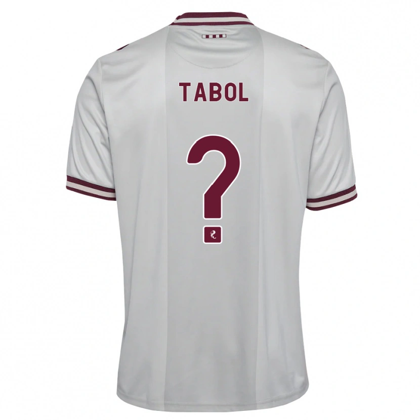 Danxen Criança Camisola Alan Tabol #0 Branco Borgonha Alternativa 2026/27 Camisa