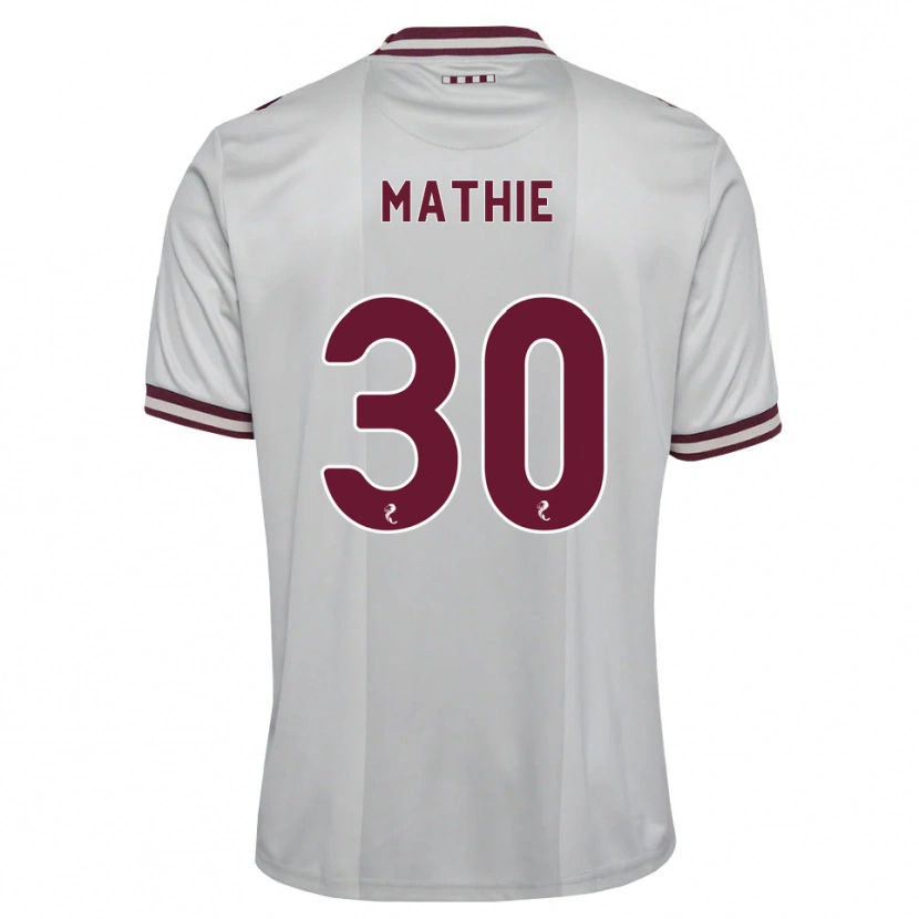 Danxen Criança Camisola Jayden Mathie #30 Branco Borgonha Alternativa 2026/27 Camisa
