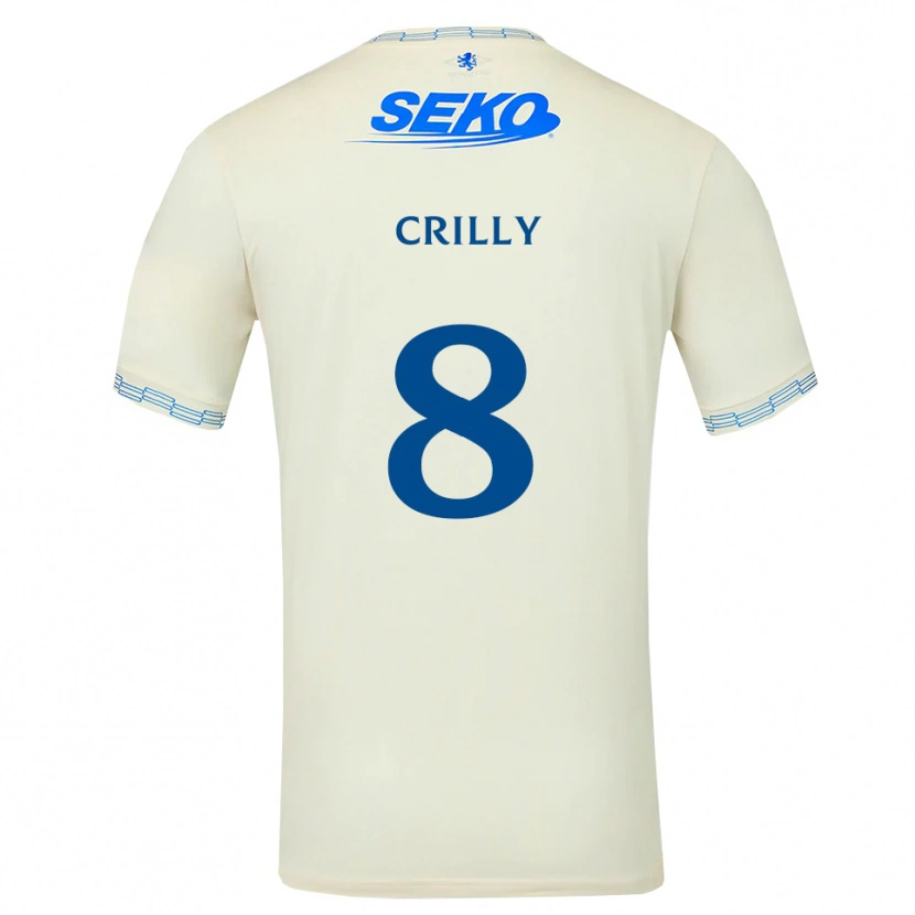 Danxen Criança Camisola Aiden Crilly #8 Azul Céu Profundo Branco Alternativa 2026/27 Camisa